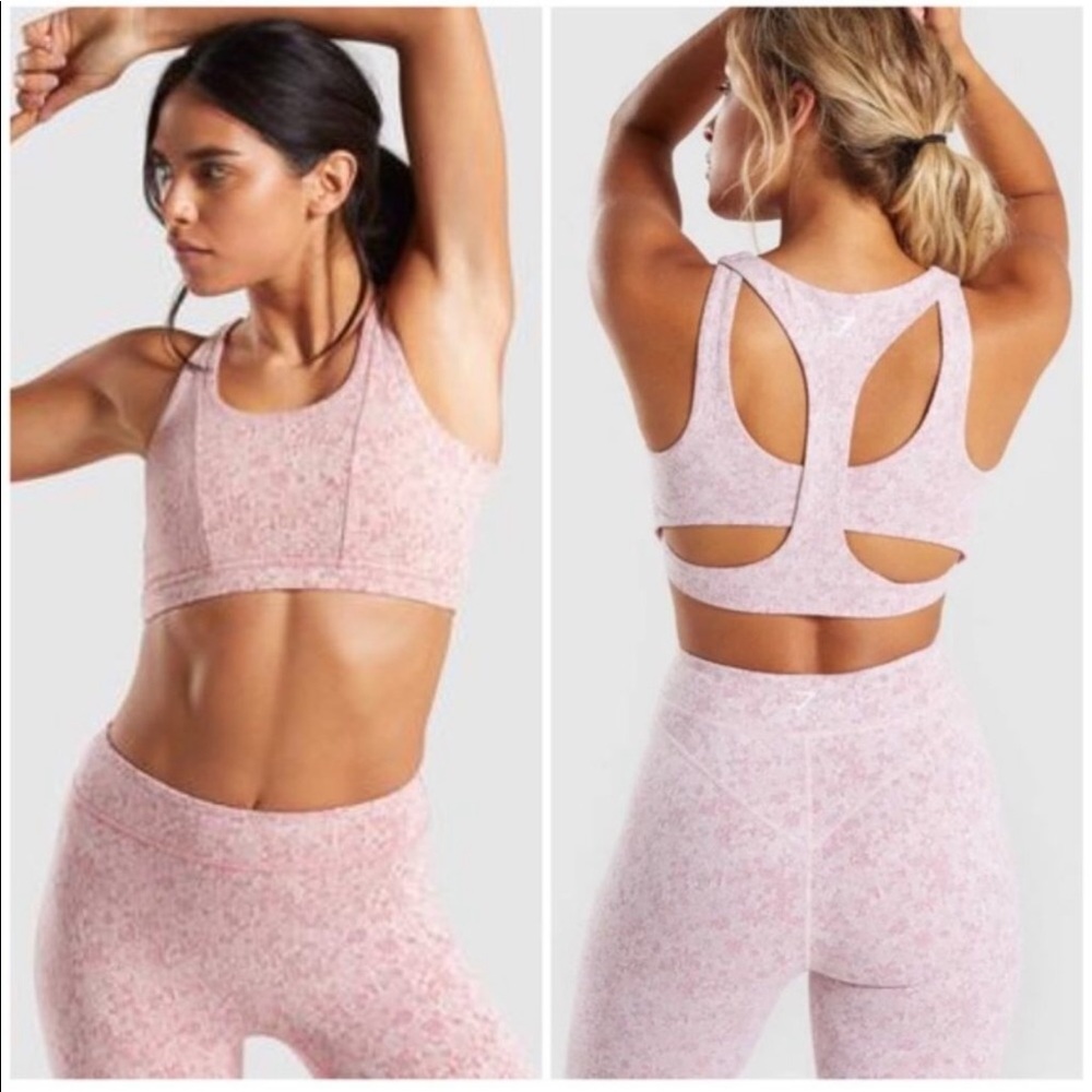 GYMSHARK Fleur Textured Sports Bra XS